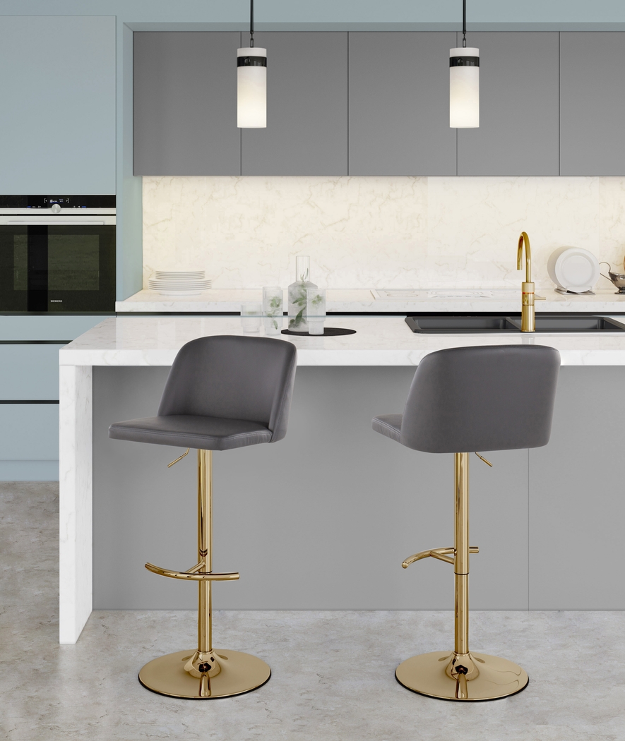 Clyo XV Gray Adjustable Barstool, Set of 2 - Thumbnail - Image 2