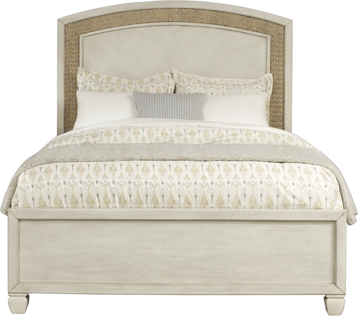 Coastal Bay White 3 Pc King Panel Bed - Thumbnail - Image 1