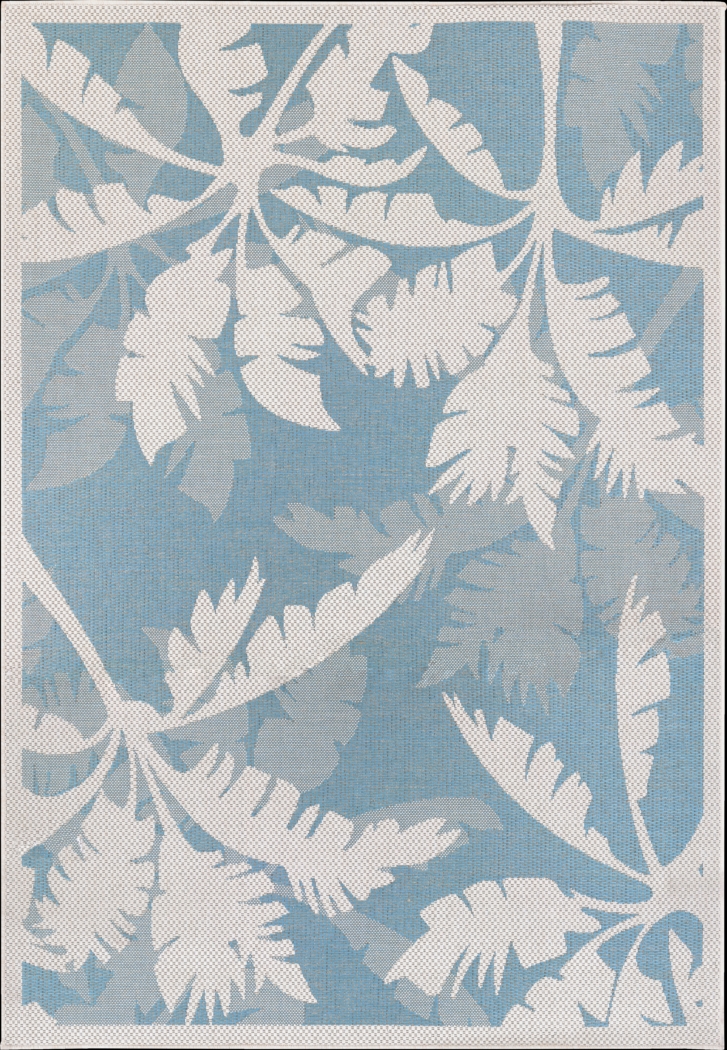 Coastal Flora Blue 5'10 x 9'2 Indoor/Outdoor Rug - Thumbnail - Image 1
