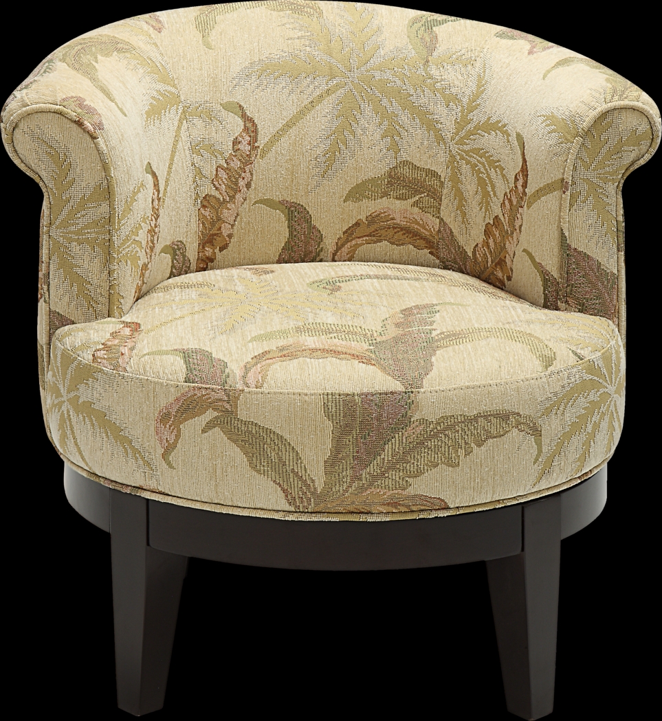 Coastal Palm Brown Accent Swivel Chair - Thumbnail - Image 2