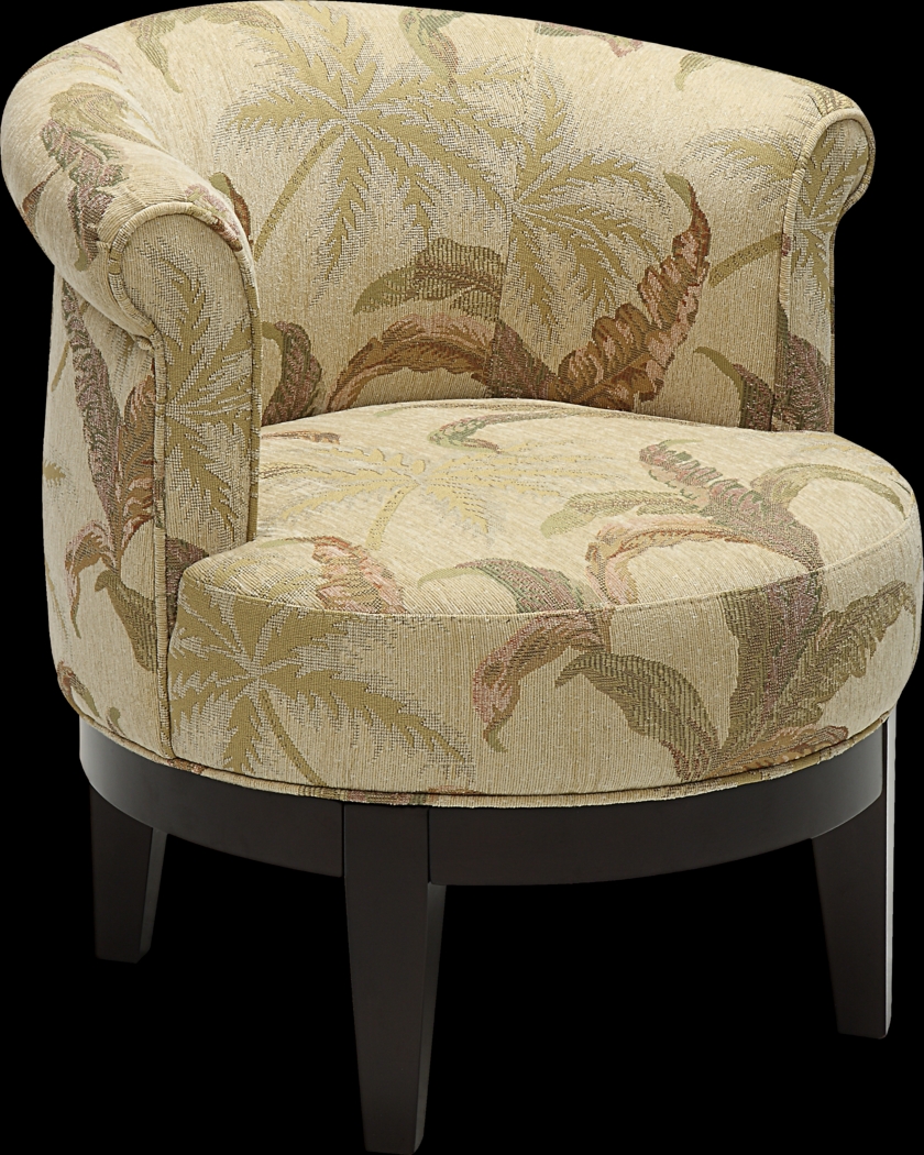 Coastal Palm Brown Accent Swivel Chair - Thumbnail - Image 1
