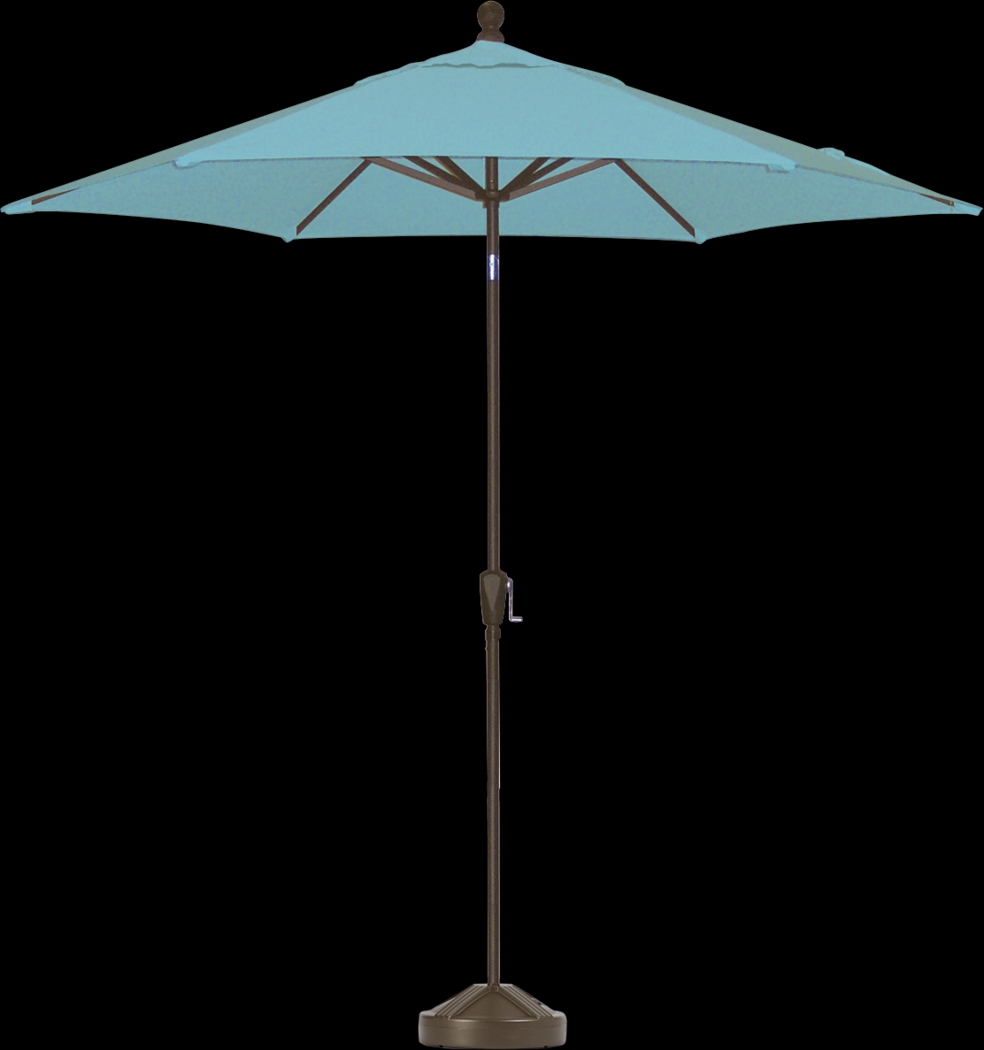 Coastal Point 9' Aqua Outdoor Umbrella with 50 lb. Base - Thumbnail - Image 1