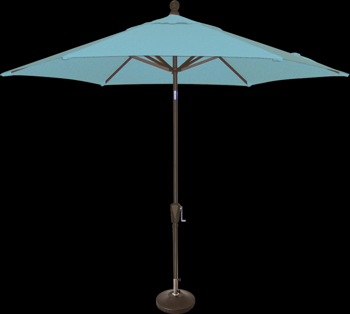 Coastal Point 9' Aqua Outdoor Umbrella with 80 lb. Base - Thumbnail - Image 1