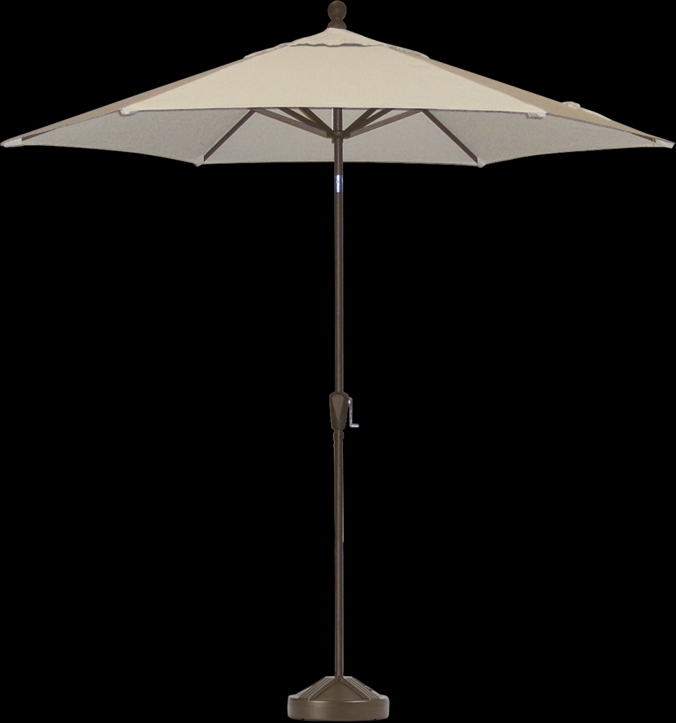 Coastal Point 9' Khaki Outdoor Umbrella with 50 lb. Base - Thumbnail - Image 1