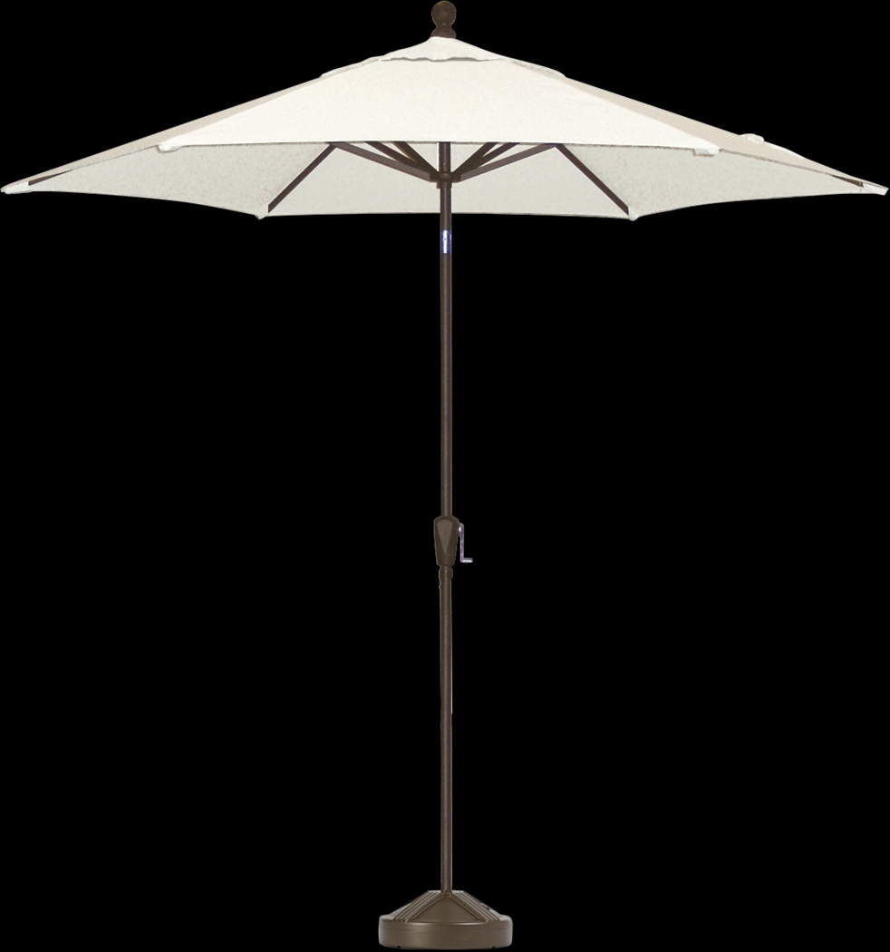 Coastal Point 9' Natural Outdoor Umbrella with 50 lb. Base - Thumbnail - Image 1