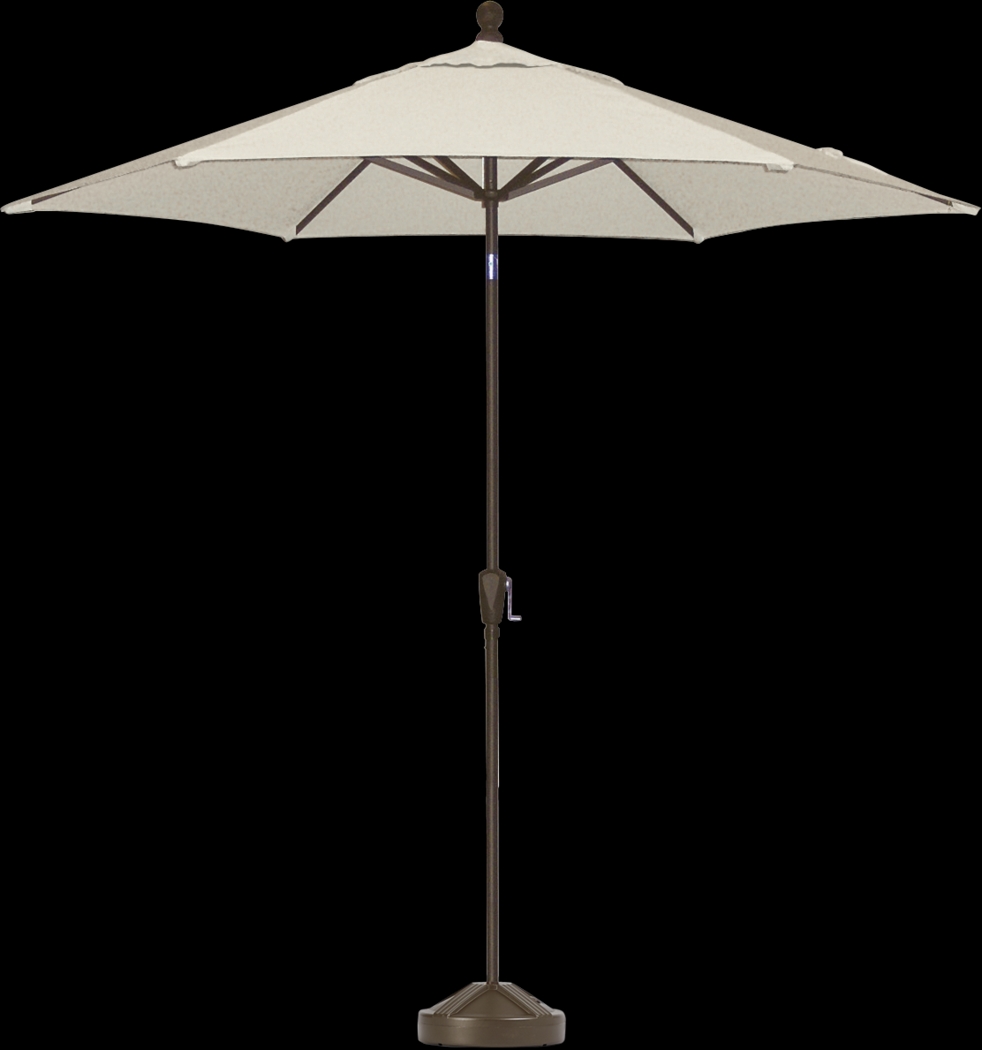 Coastal Point 9' Vanilla Outdoor Umbrella with 50 lb. Base - Thumbnail - Image 1