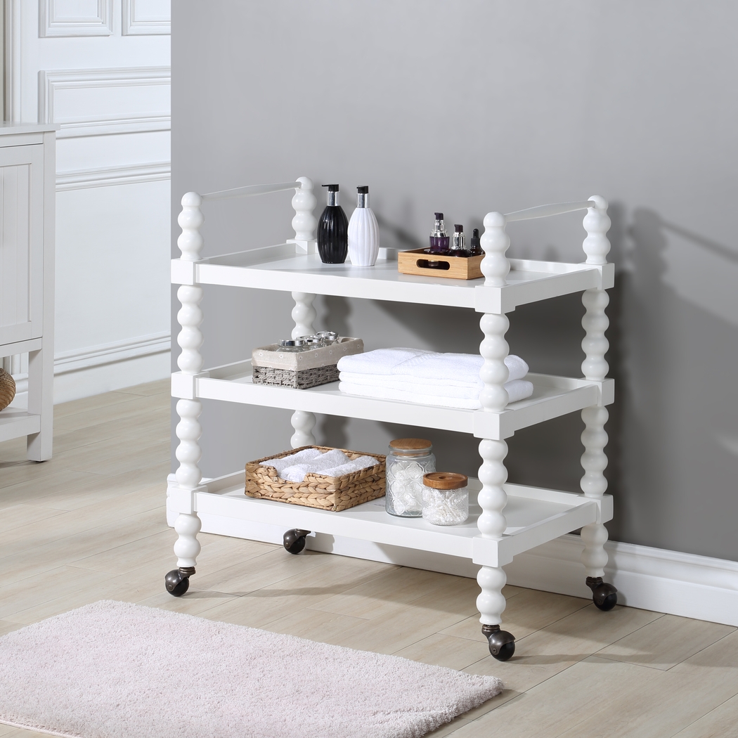 Coastina White Kitchen Cart - Thumbnail - Image 5