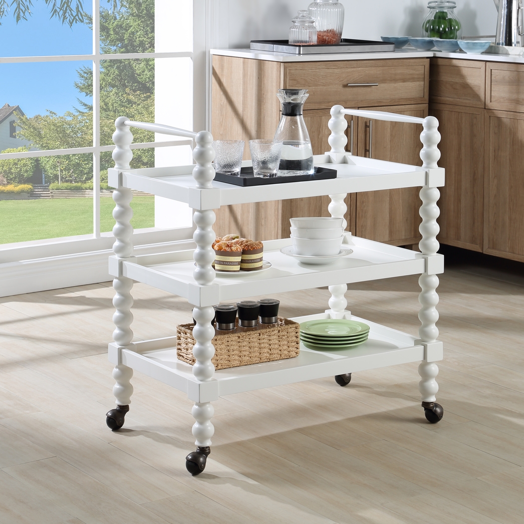 Coastina White Kitchen Cart - Thumbnail - Image 6