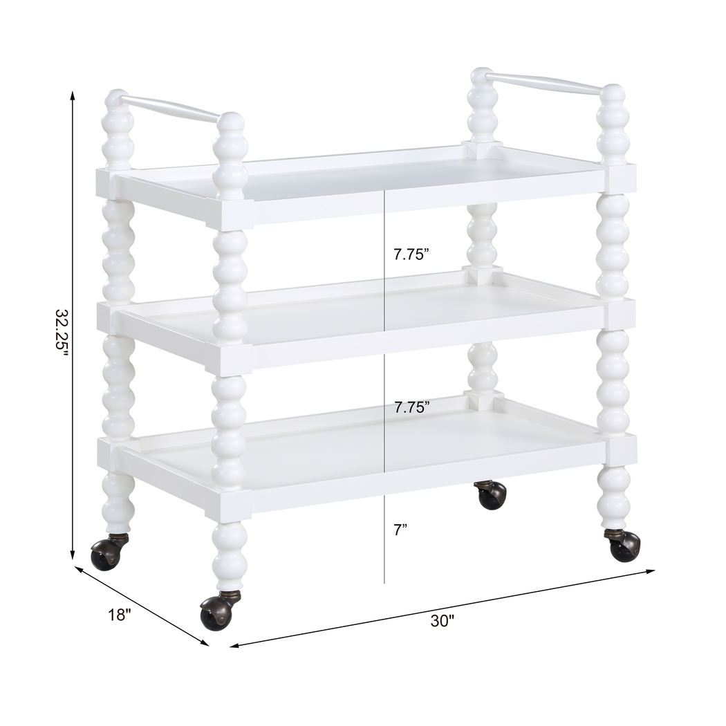 Coastina White Kitchen Cart - Thumbnail - Image 8