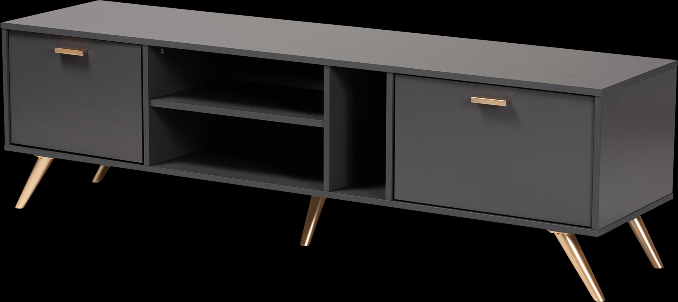 Cobblehill Dark Gray 63 in. Console - Thumbnail - Image 1