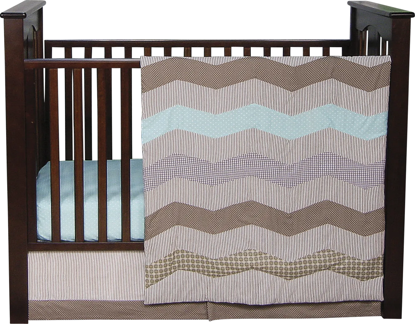 Cocoa Mint Gray Baby Bedding Set - Thumbnail - Image 1