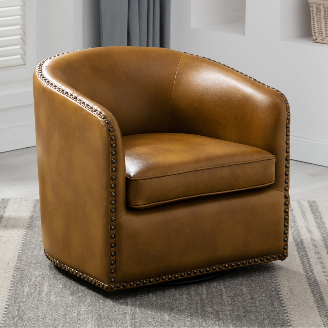 Colapissa Brown Swivel Arm Chair - Thumbnail - Image 11