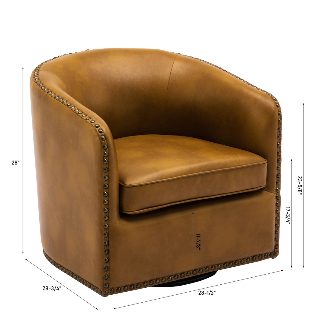 Colapissa Brown Swivel Arm Chair - Thumbnail - Image 13