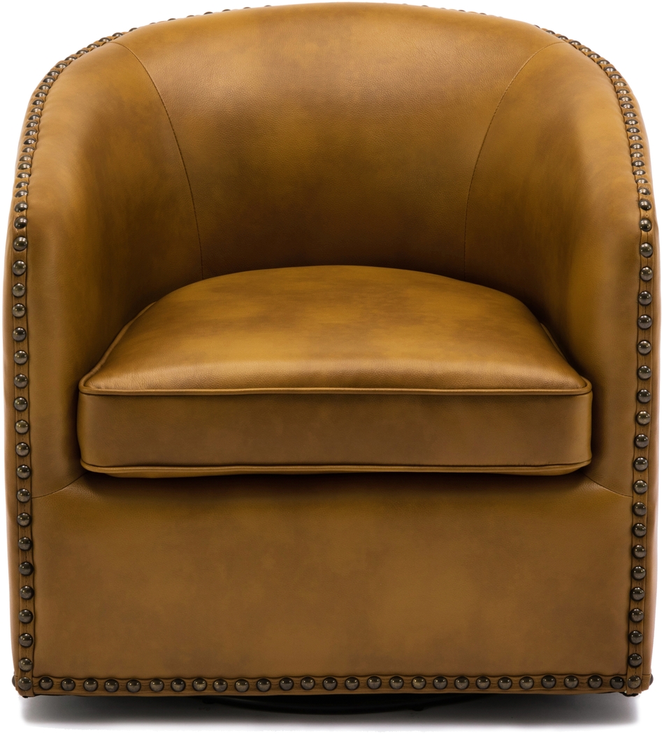 Colapissa Brown Swivel Arm Chair - Thumbnail - Image 4