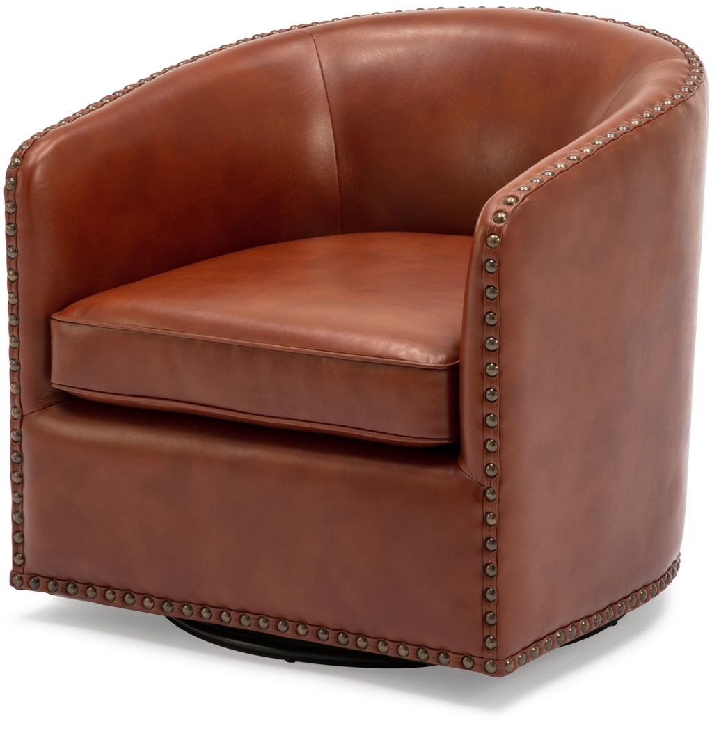 Colapissa Caramel Swivel Arm Chair - Thumbnail - Image 2