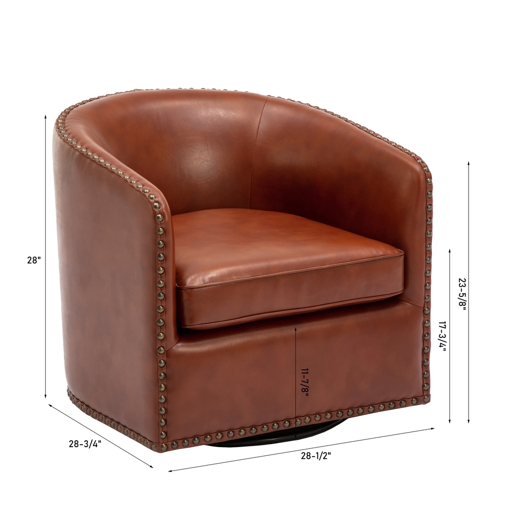 Colapissa Caramel Swivel Arm Chair - Thumbnail - Image 14