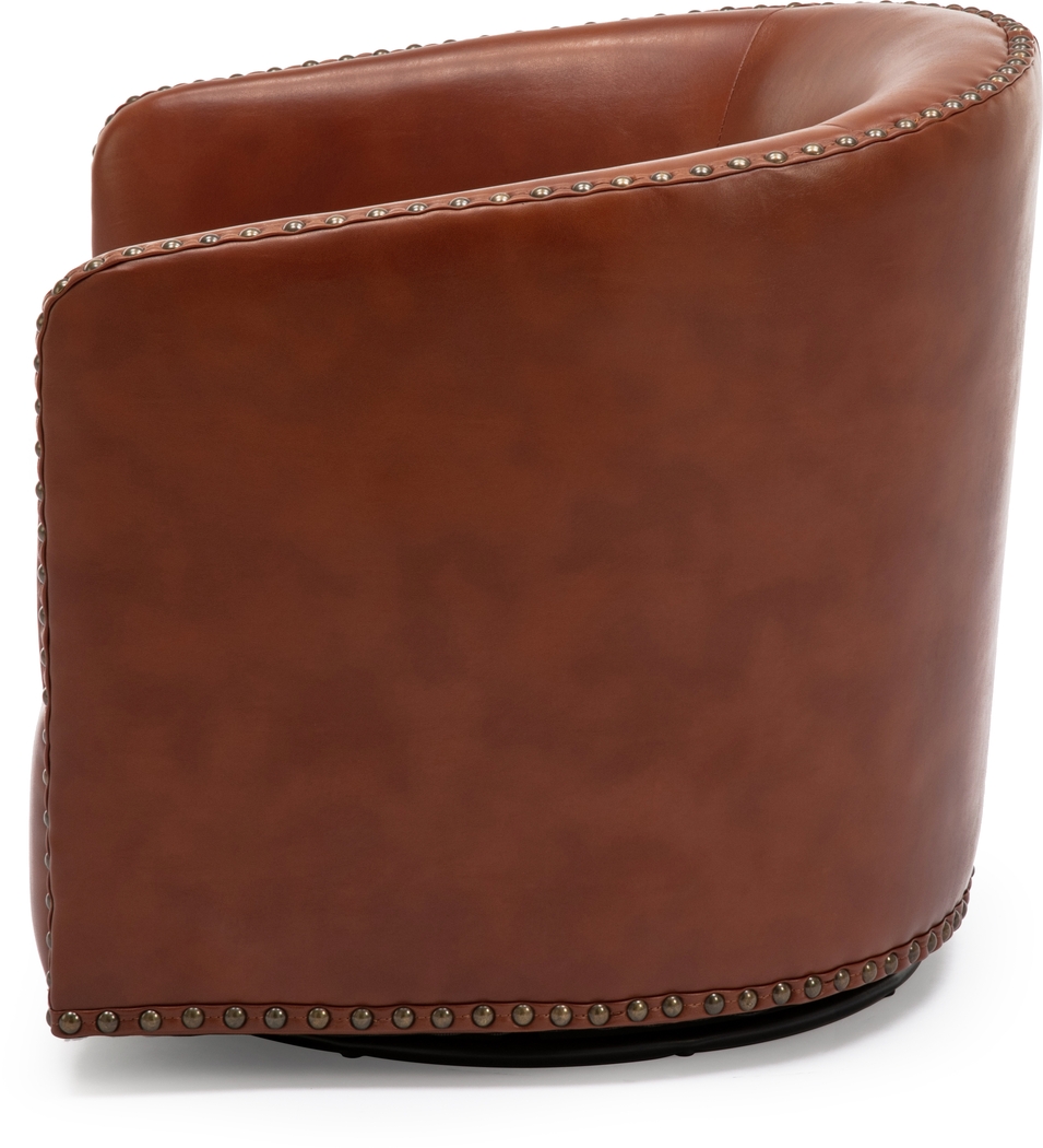 Colapissa Caramel Swivel Arm Chair - Thumbnail - Image 5