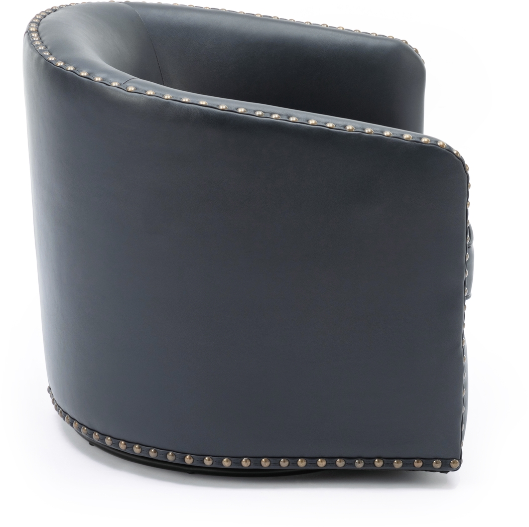 Colapissa Dark Blue Swivel Arm Chair - Thumbnail - Image 3