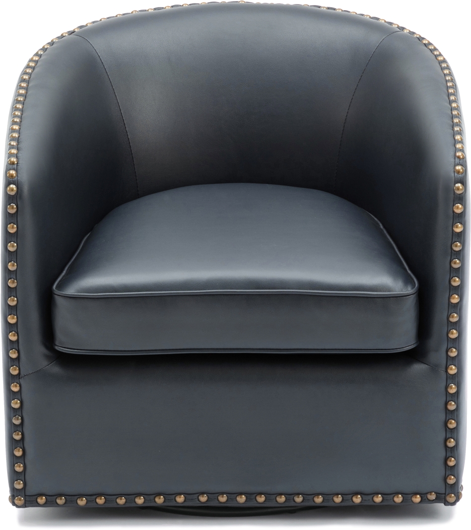Colapissa Dark Blue Swivel Arm Chair - Thumbnail - Image 4