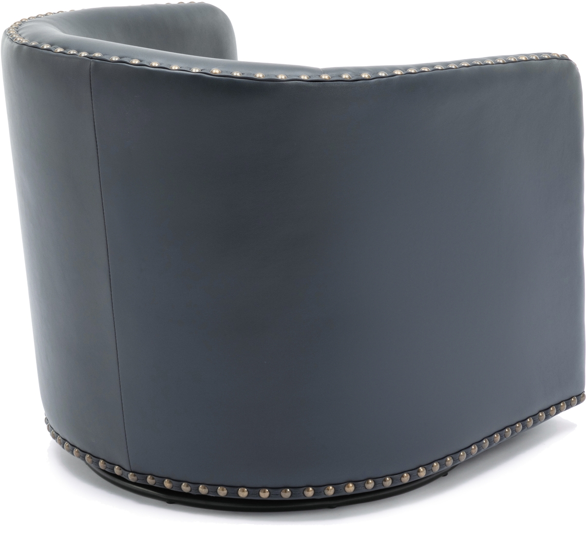 Colapissa Dark Blue Swivel Arm Chair - Thumbnail - Image 5