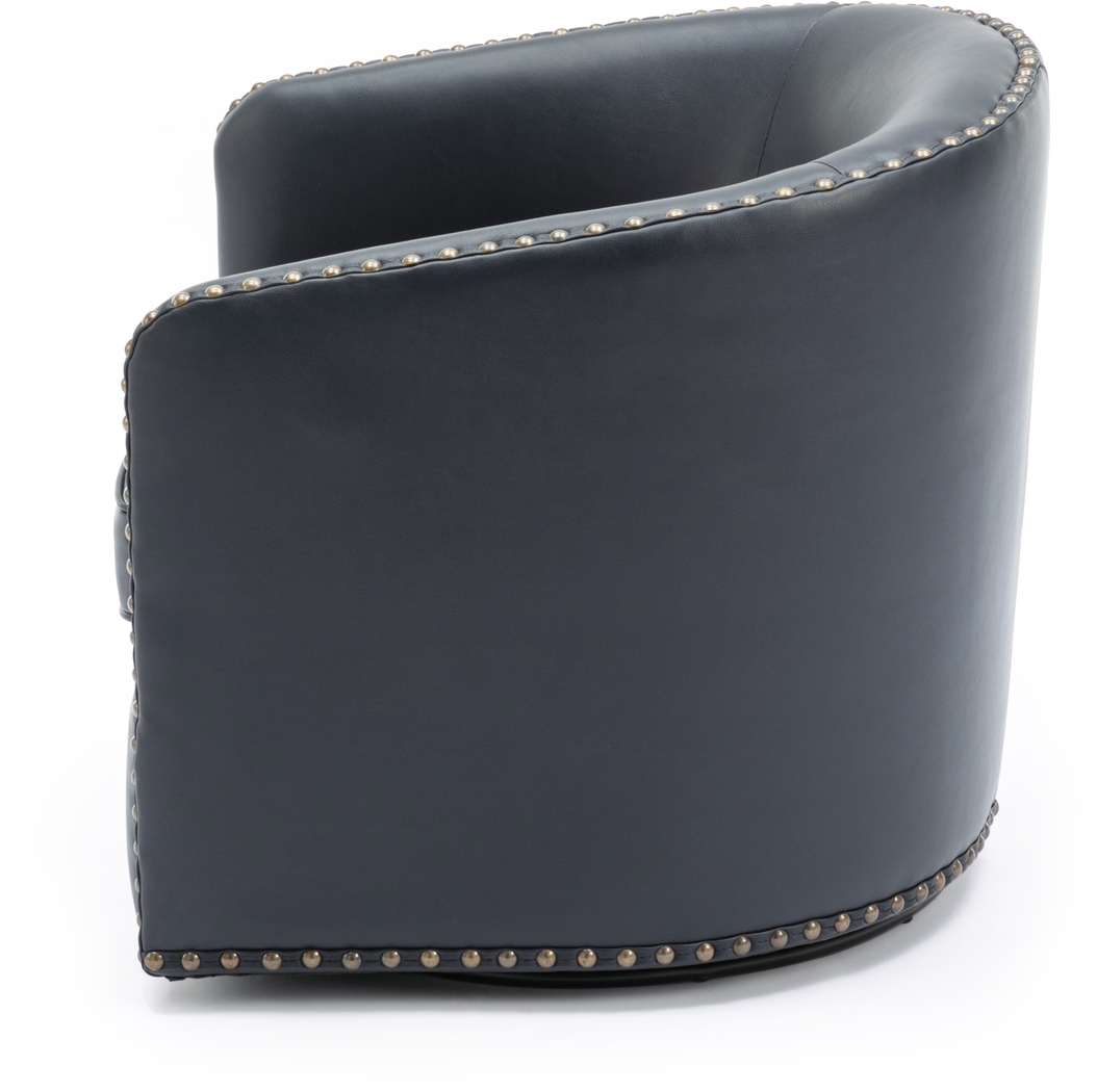Colapissa Dark Blue Swivel Arm Chair - Thumbnail - Image 6