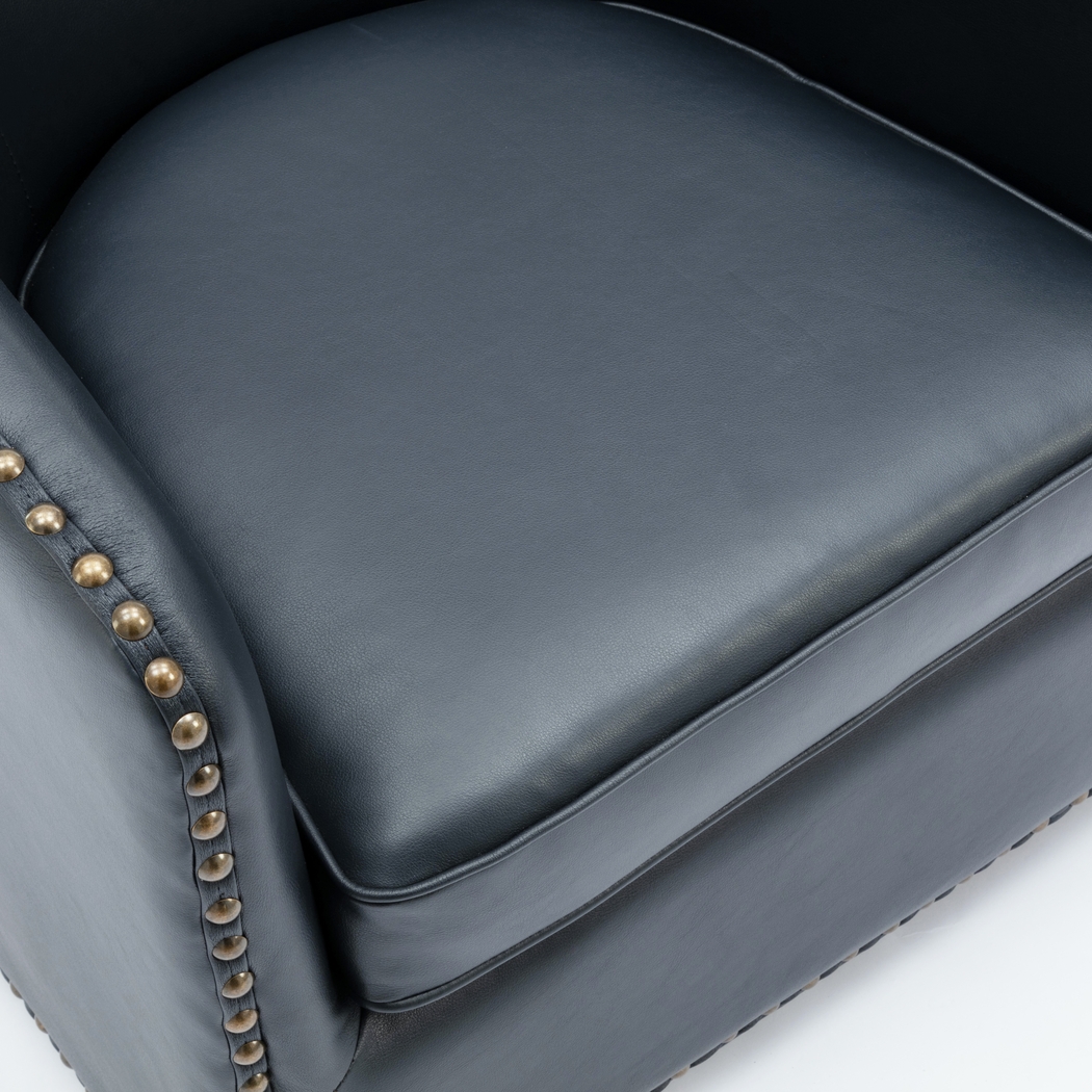 Colapissa Dark Blue Swivel Arm Chair - Thumbnail - Image 9