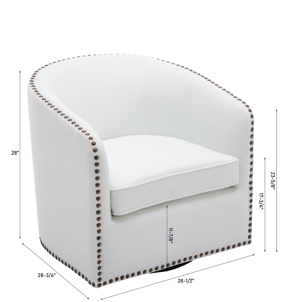 Colapissa White Swivel Arm Chair - Thumbnail - Image 13
