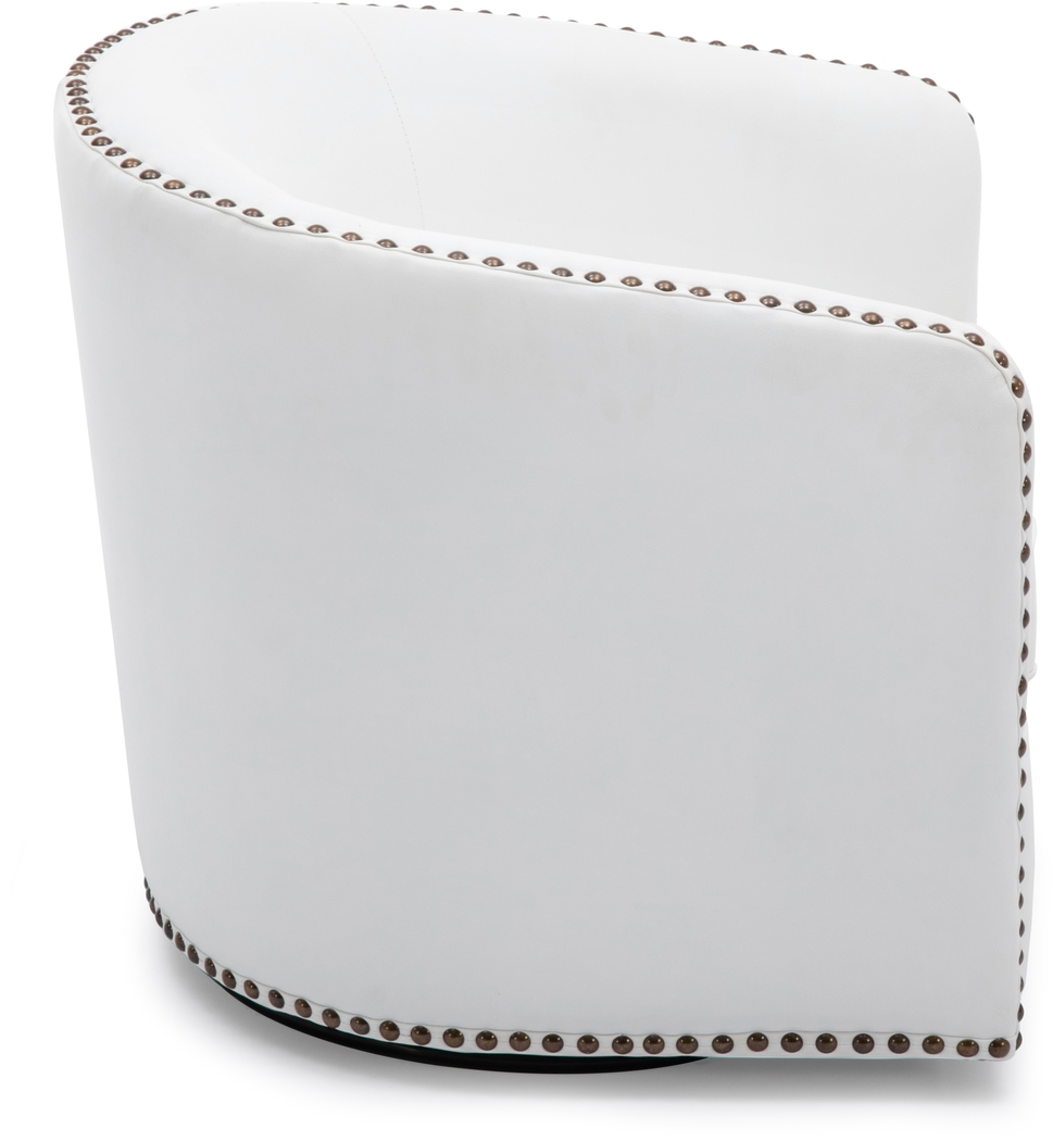 Colapissa White Swivel Arm Chair - Thumbnail - Image 3