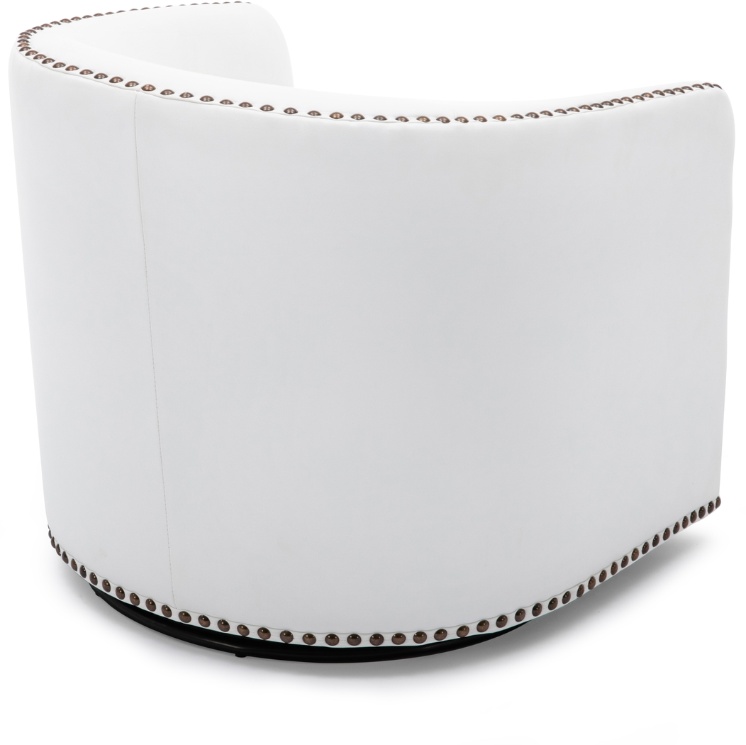 Colapissa White Swivel Arm Chair - Thumbnail - Image 7