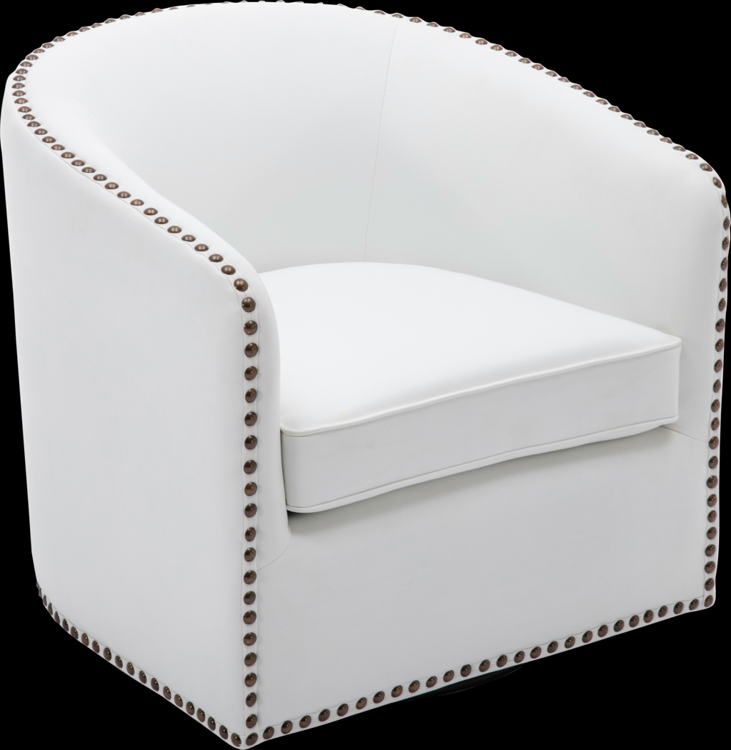 Colapissa White Swivel Arm Chair - Thumbnail - Image 1
