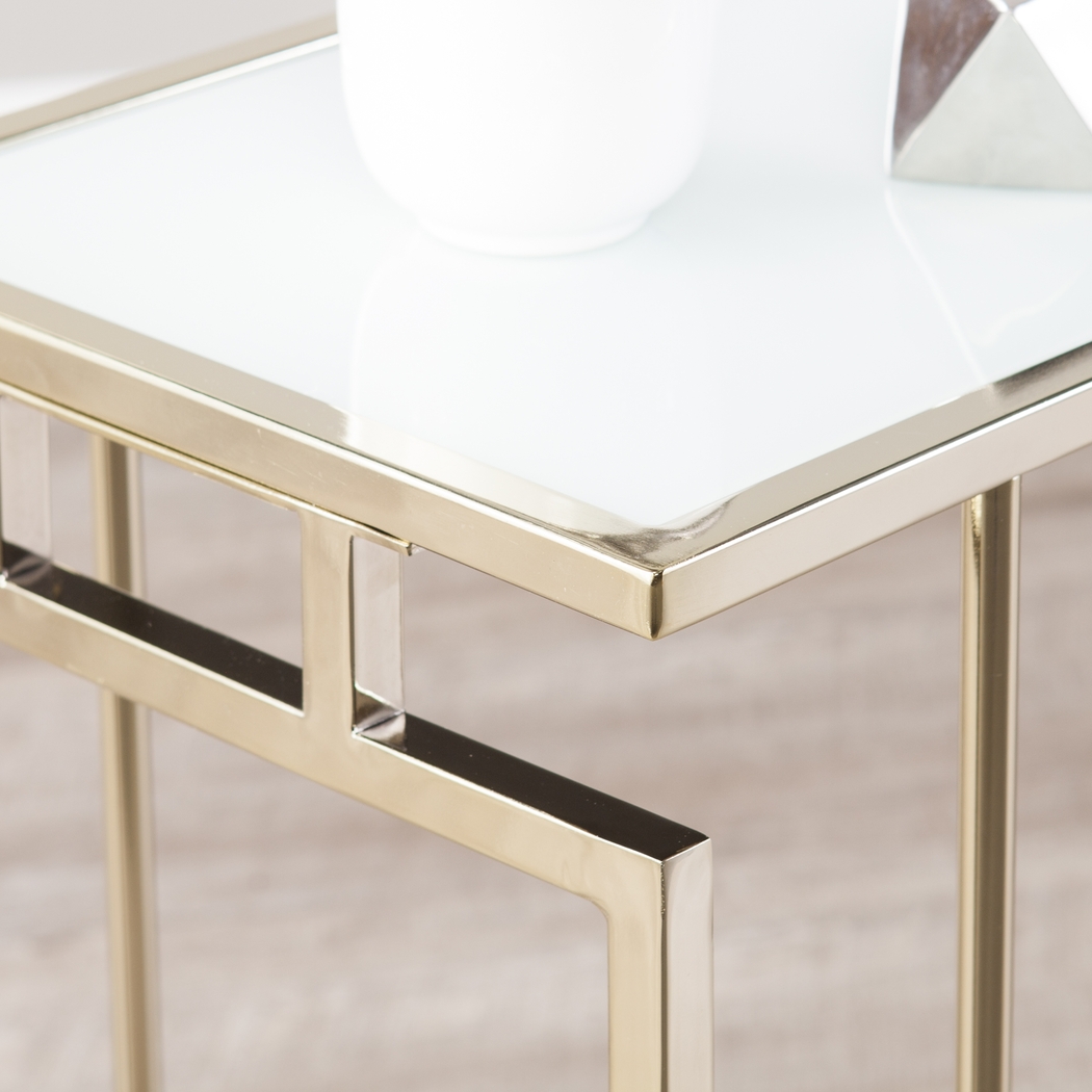 Colbi Champagne Glass Top Accent Table - Thumbnail - Image 4