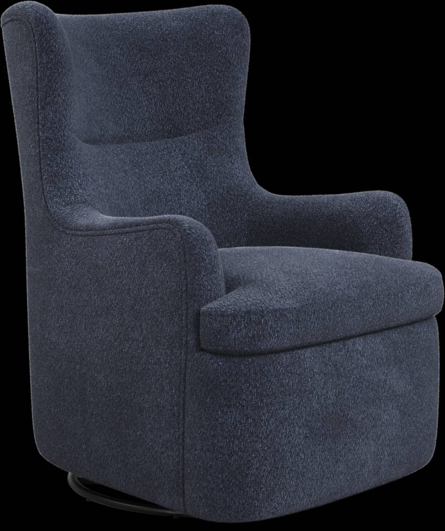 Colburn Navy Swivel Glider Accent Chair - Thumbnail - Image 1