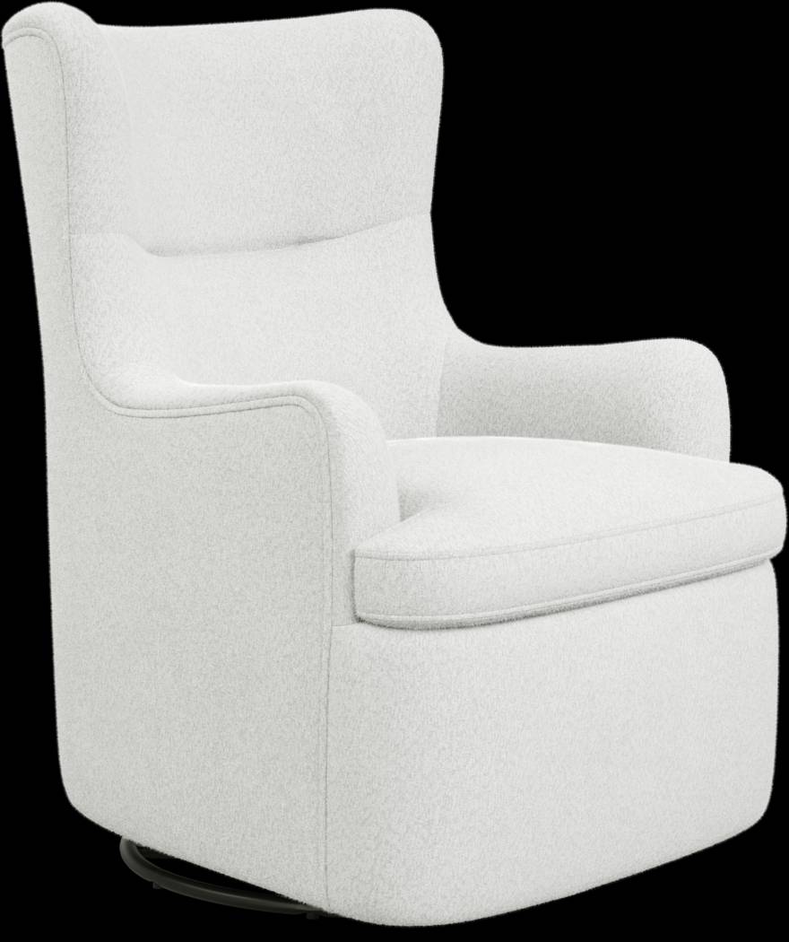 Colburn White Swivel Glider Accent Chair - Thumbnail - Image 1