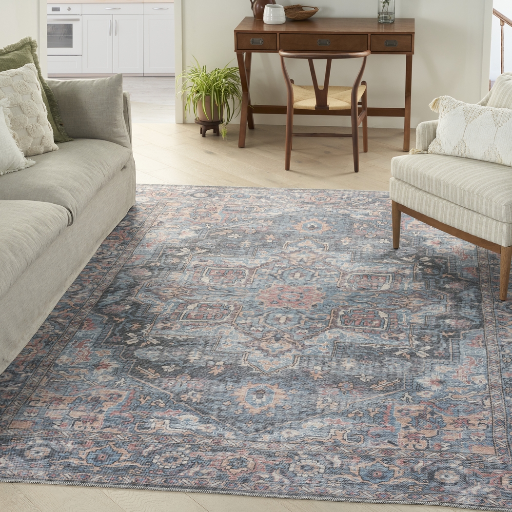 Coleena Light Blue 4' x 6' Rug - Thumbnail - Image 2