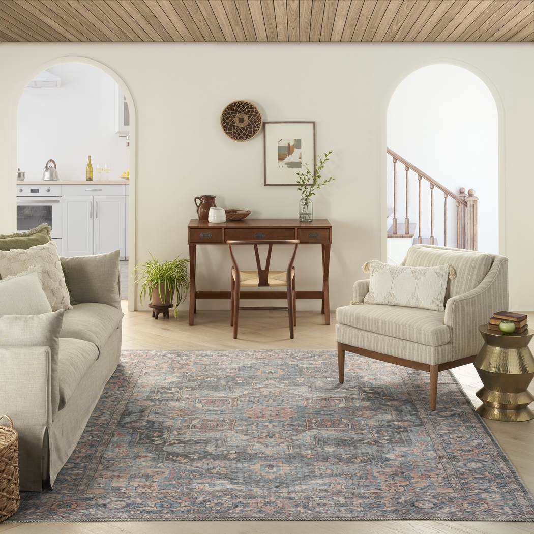 Coleena Light Blue 5'3 x 7'3 Rug - Thumbnail - Image 3