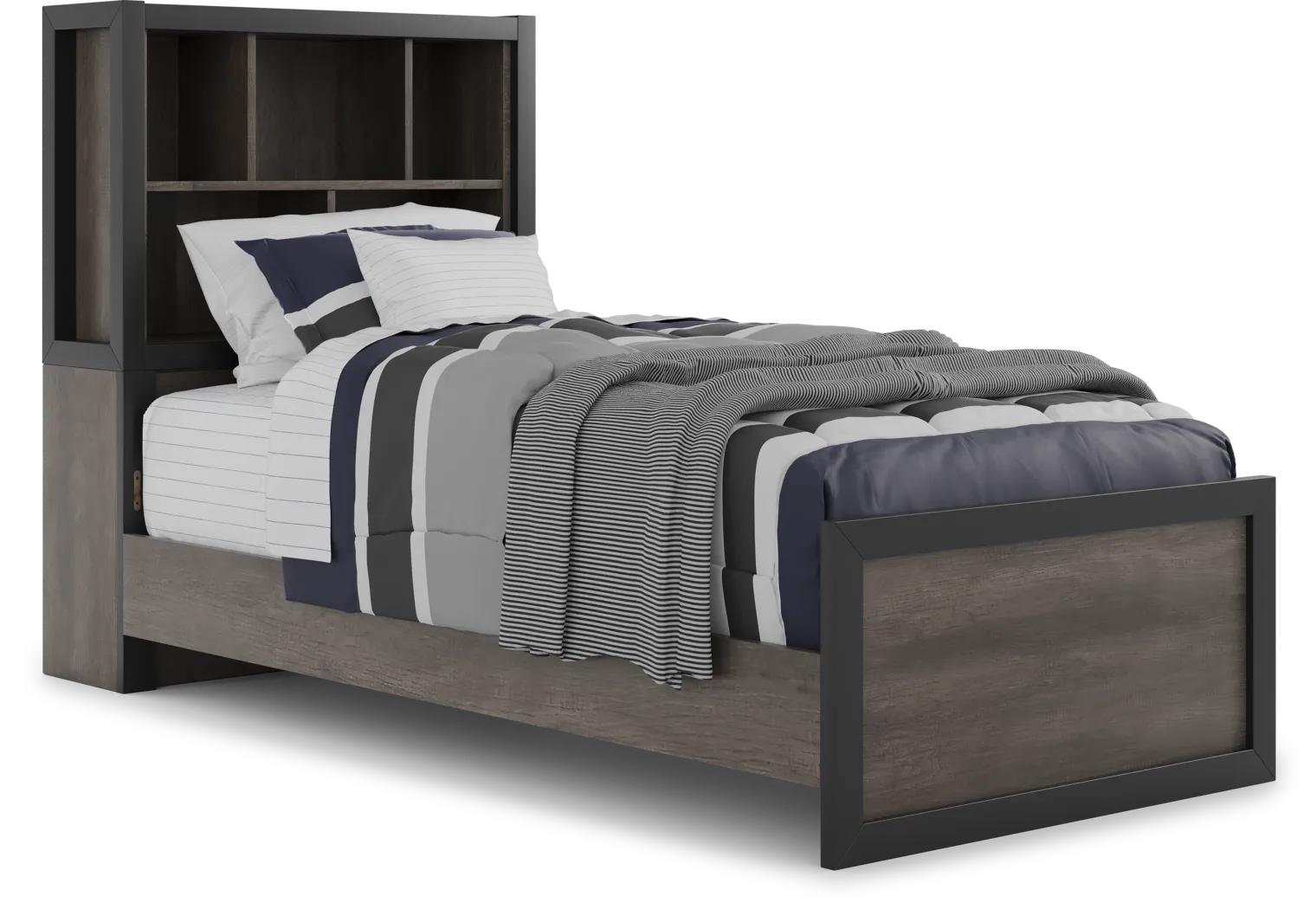 Kids Colefax Avenue Gray 5 Pc Twin Bookcase Bedroom - Thumbnail - Image 2