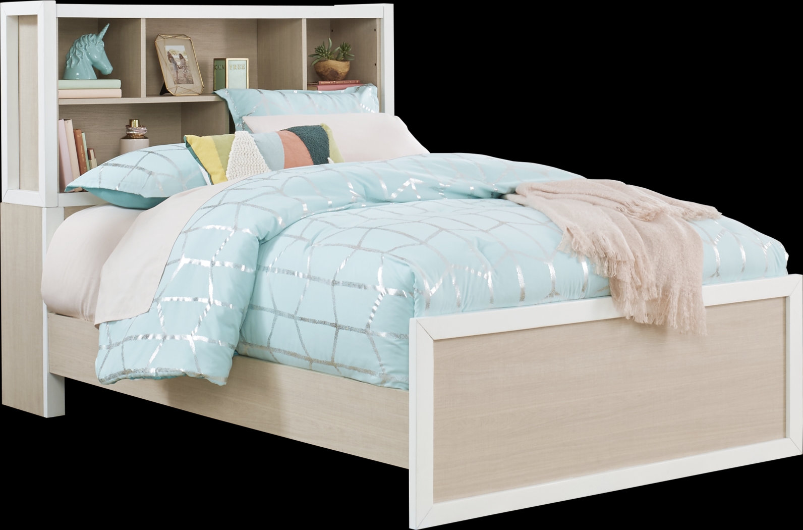 Kids Colefax Avenue White 3 Pc Full Bookcase Bed - Thumbnail - Image 1