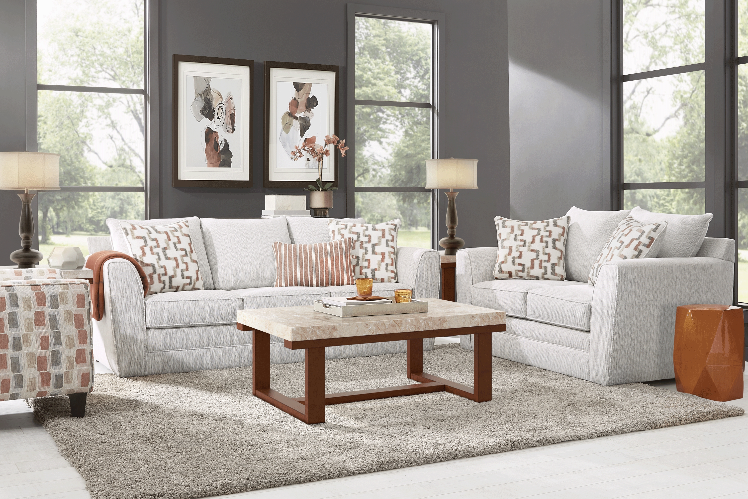 Colesby Gray 7 Pc Sleeper Living Room - Thumbnail - Image 1