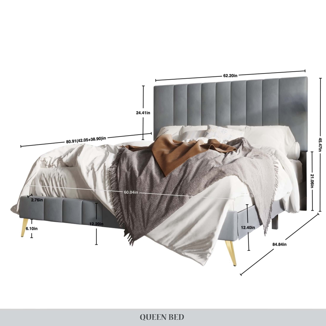 Coleta Gray King Bed - Thumbnail - Image 5