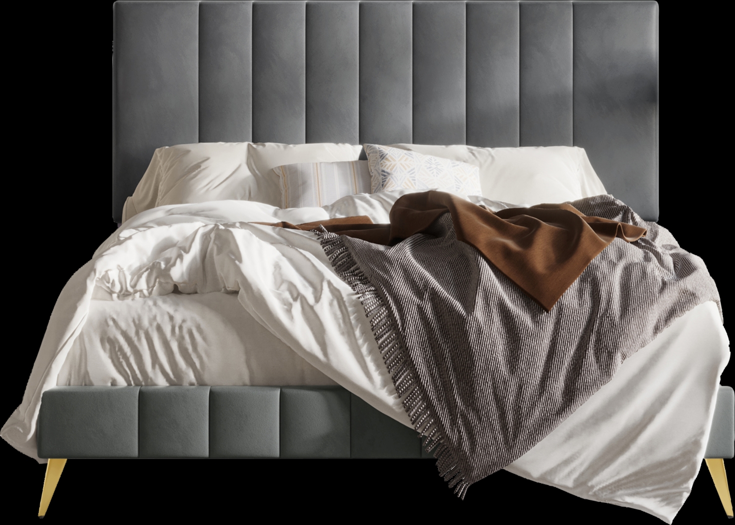 Coleta Gray Queen Bed - Thumbnail - Image 3