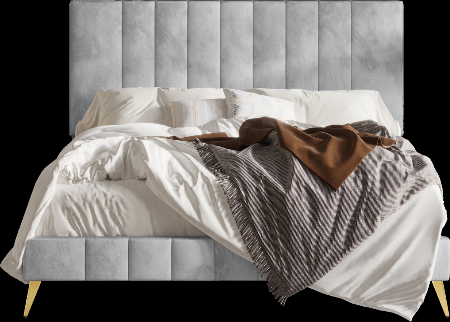 Coleta Light Gray Full Bed - Thumbnail - Image 3