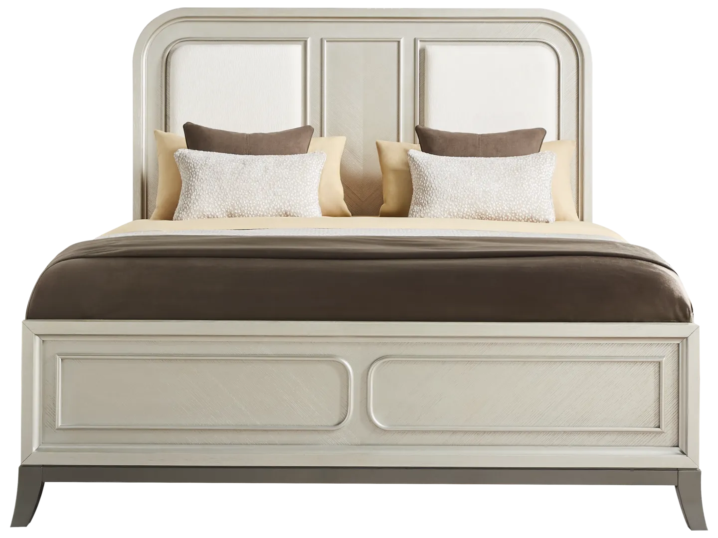 silver 3 pc king upholstered bed