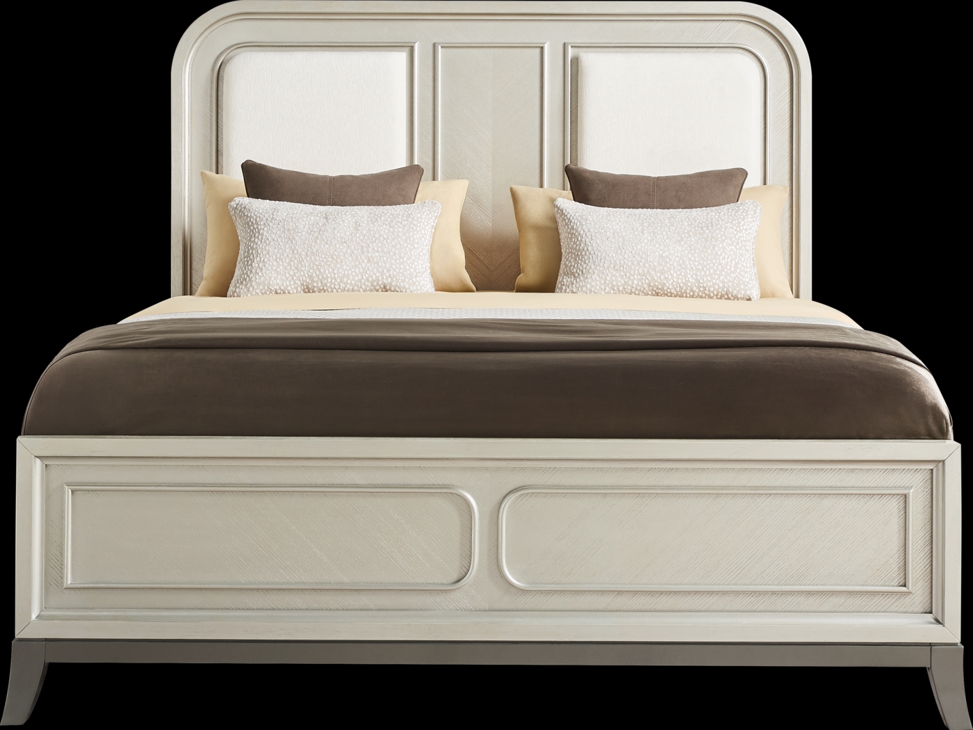 Colette Silver 3 Pc Queen Upholstered Bed - Thumbnail - Image 1