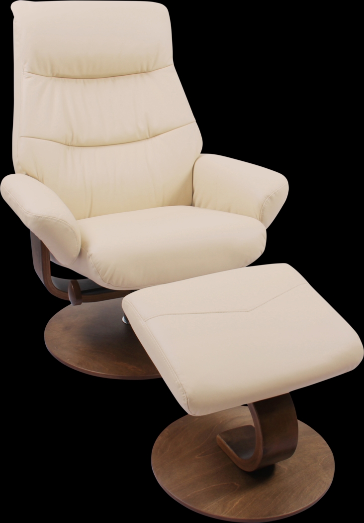 Colewood Cream Recliner & Ottoman - Thumbnail - Image 1