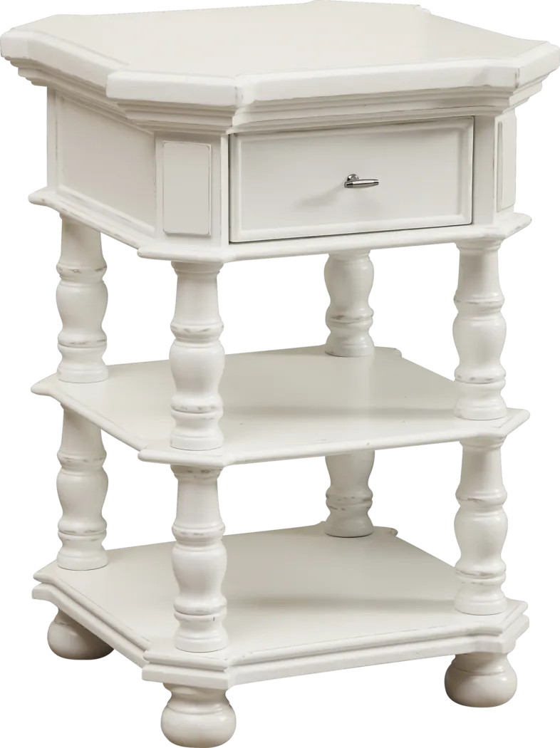Colina White Chairside Table - Thumbnail - Image 1