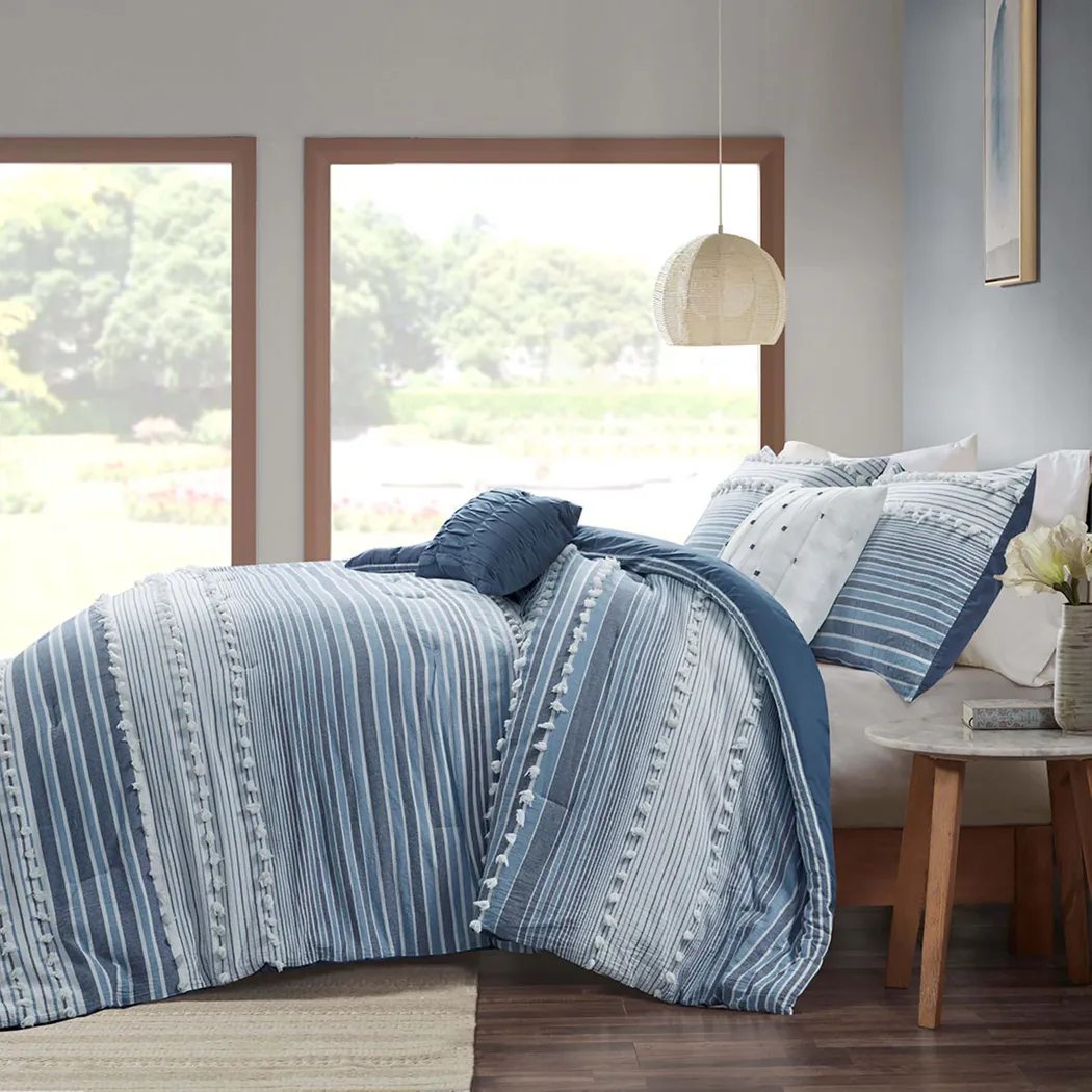 Collo Blue Full Comforter Set - Thumbnail - Image 4