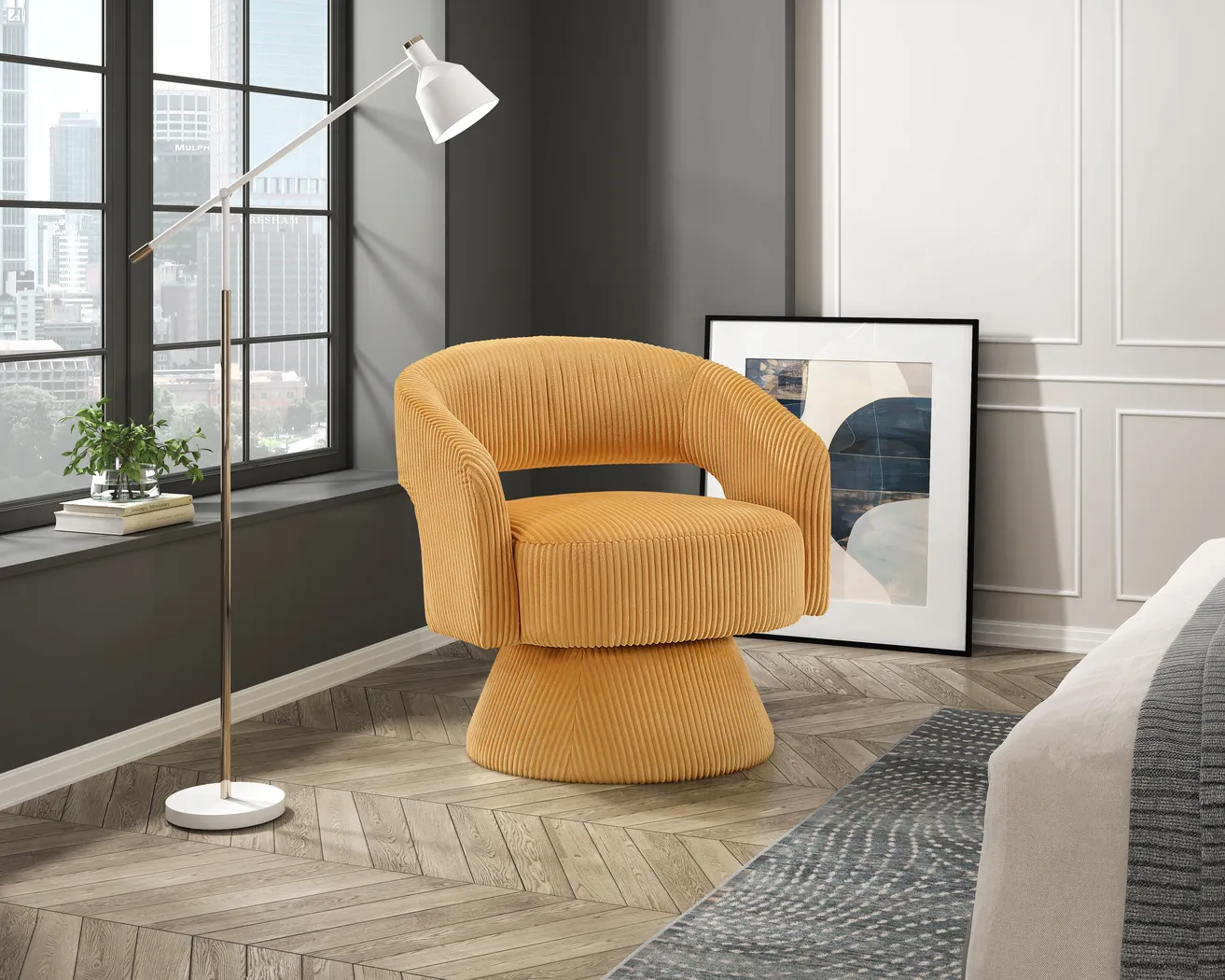 Collton Yellow Accent Chair - Thumbnail - Image 2