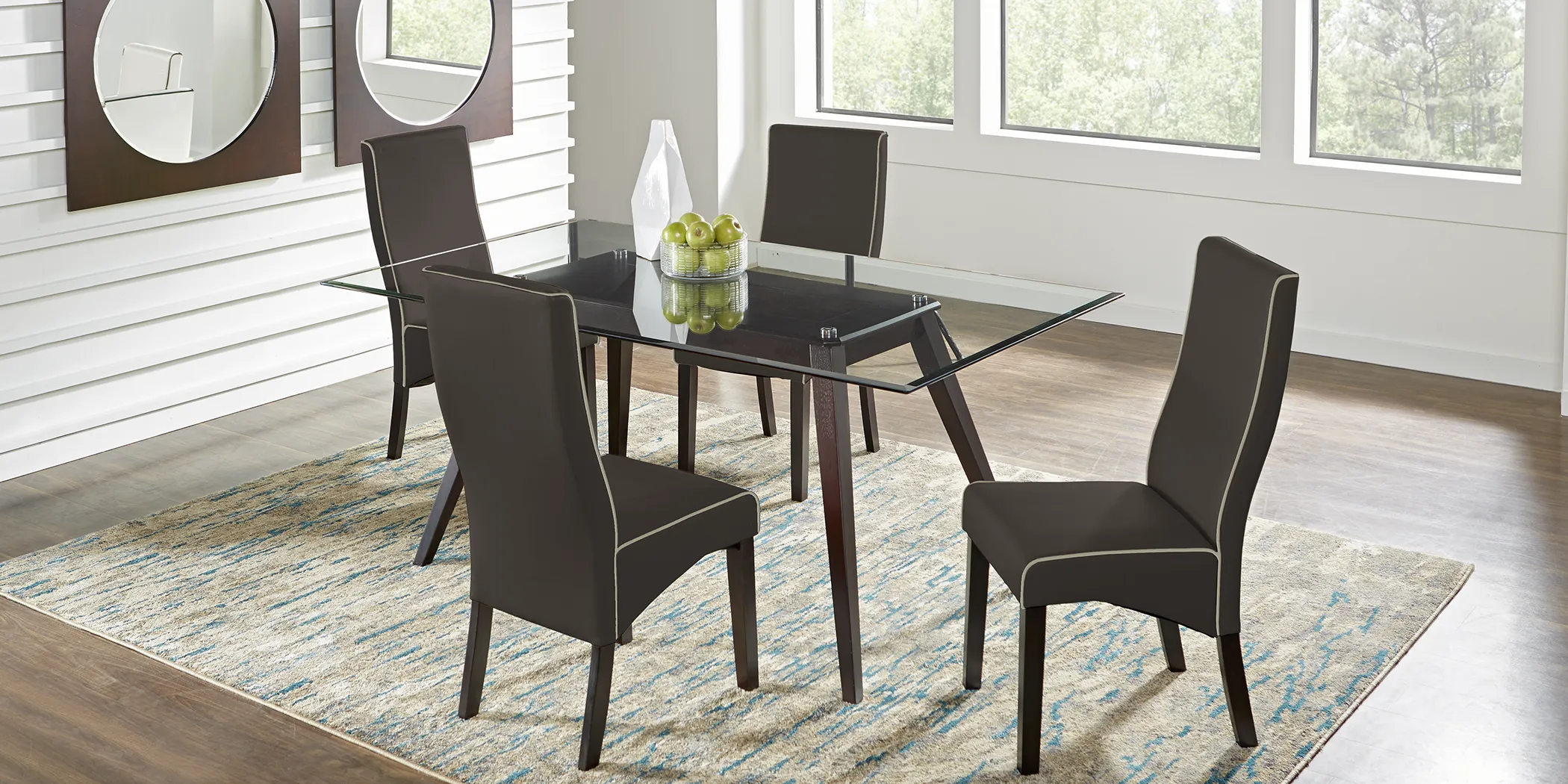 Colonia Hills Cappuccino 5 Pc 72 in. Dining Set with Brown Chairs - Thumbnail - Image 1