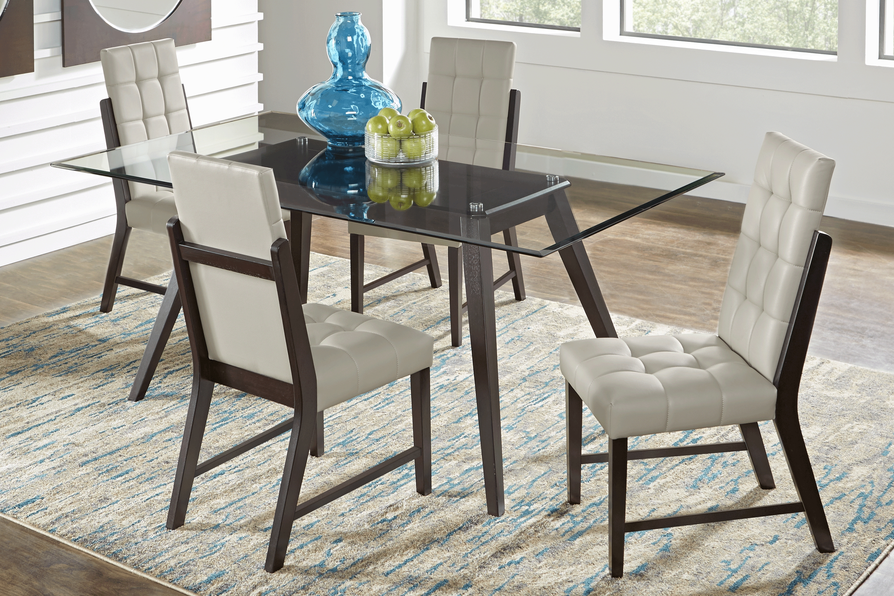 Colonia Hills Espresso 5 Pc 78 in. Rectangle Dining Room with Gray Chairs - Thumbnail - Image 1