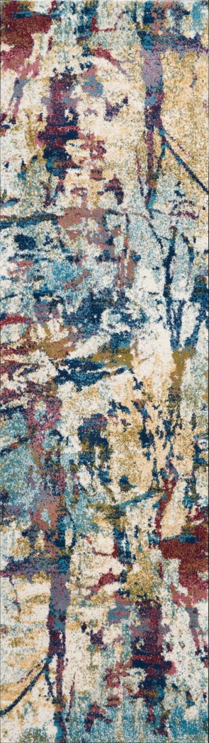 Color Strokes Cream 2'2 x 7'6 Runner Rug - Thumbnail - Image 1